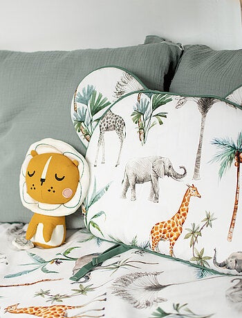 SEVIRA KIDS | Oreiller coussin plat réversible Safari