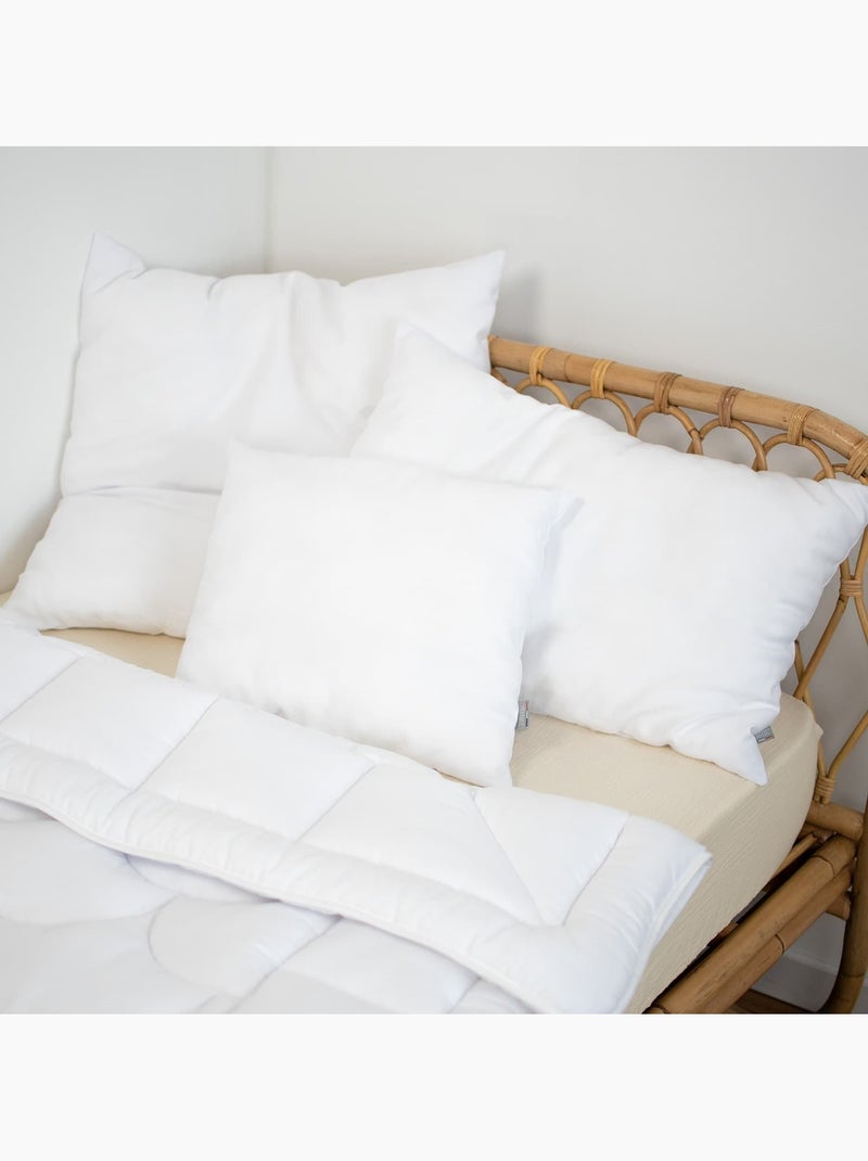 SEVIRA KIDS | Oreiller en satin de coton moelleux fabrication française Blanc - Kiabi
