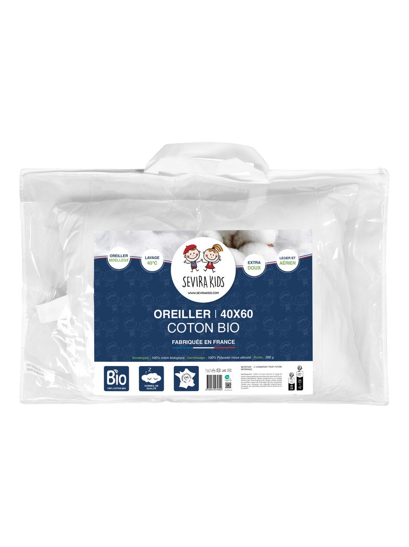 SEVIRA KIDS | Oreiller moelleux  fabriqué en France Blanc - Kiabi