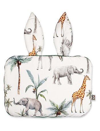 SEVIRA KIDS | Oreiller plat coussin lapin réversible Safari