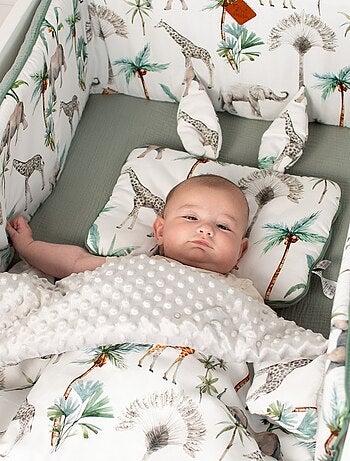 SEVIRA KIDS | Oreiller plat coussin lapin réversible Safari