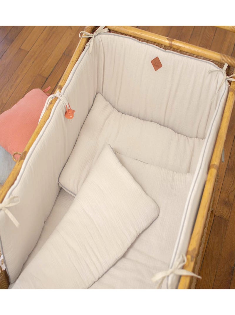 SEVIRA KIDS | Oreiller plat en gaze de coton Jeanne Beige - Kiabi