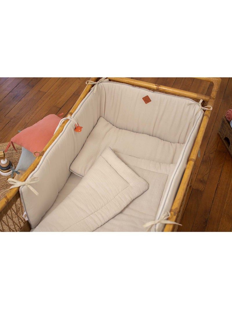 SEVIRA KIDS | Oreiller plat en gaze de coton Jeanne Beige - Kiabi