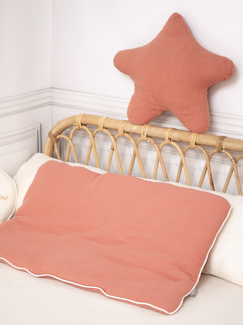SEVIRA KIDS | Oreiller plat en gaze de coton Jeanne Marron - Kiabi