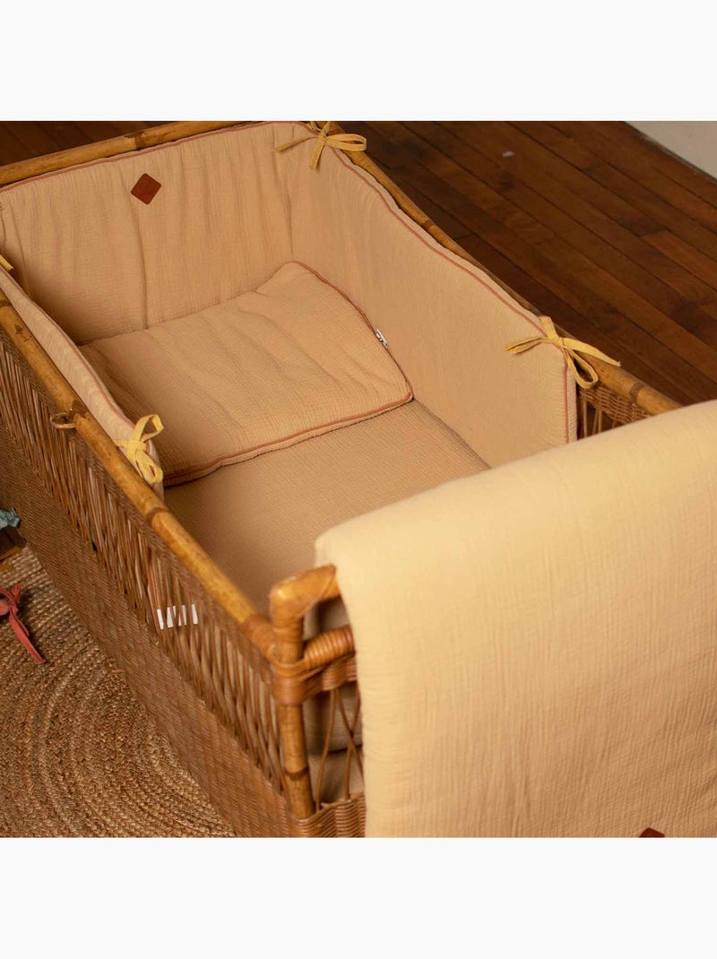 SEVIRA KIDS | Oreiller plat en gaze de coton Jeanne Marron - Kiabi