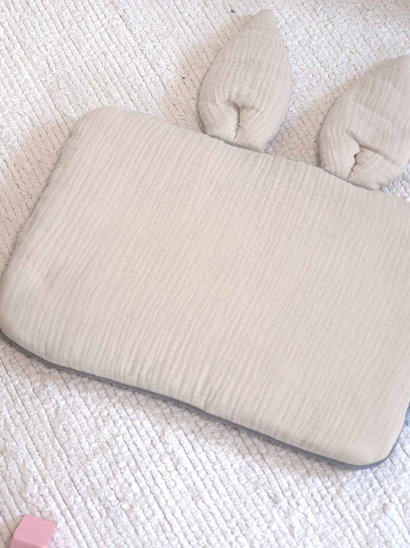 SEVIRA KIDS | Oreiller plat lapin en gaze de coton Jeanne Beige - Kiabi