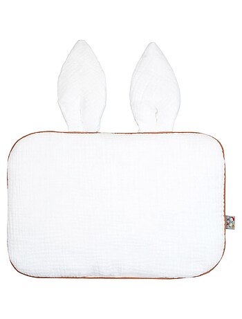 SEVIRA KIDS | Oreiller plat lapin en gaze de coton Jeanne