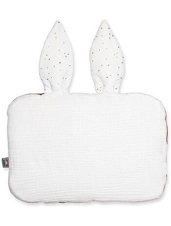 SEVIRA KIDS | Oreiller plat lapin en gaze de coton Jeanne