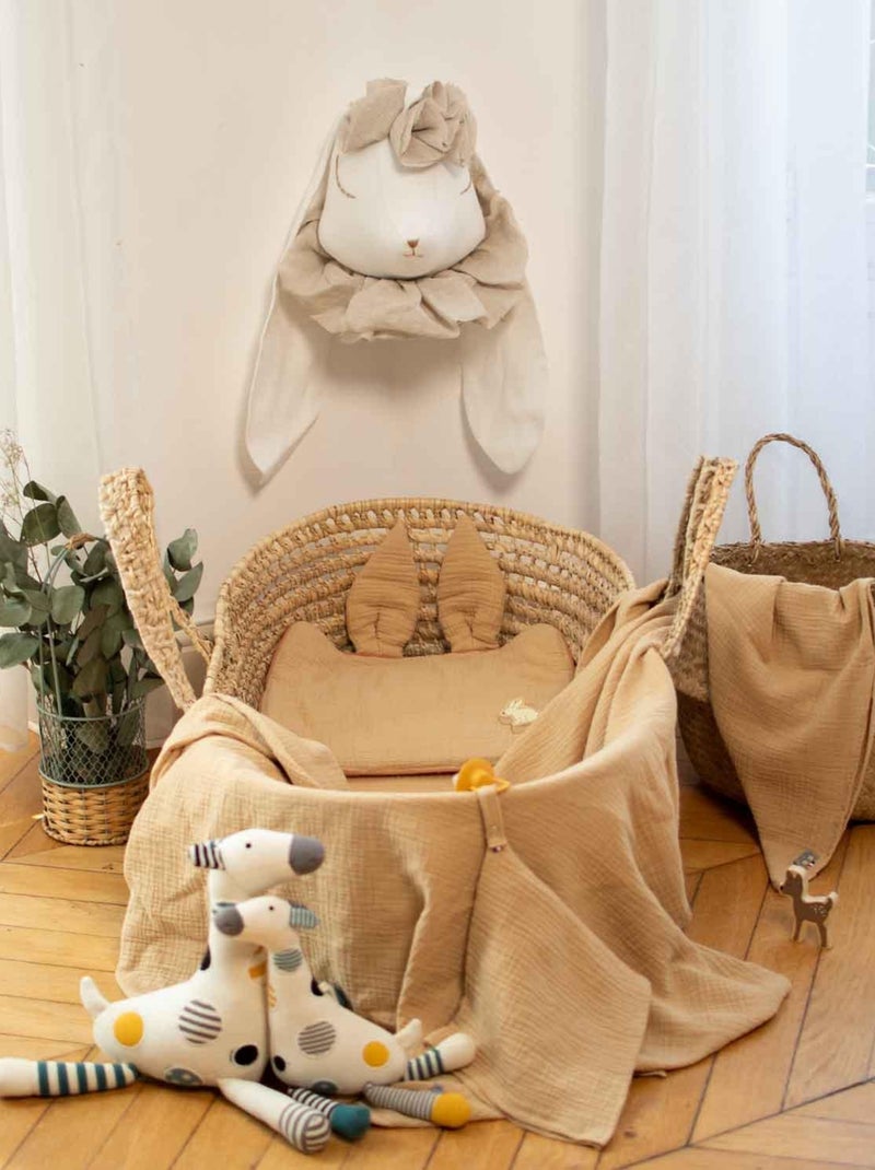 SEVIRA KIDS | Oreiller plat lapin en gaze de coton Jeanne Blanc Doré - Kiabi