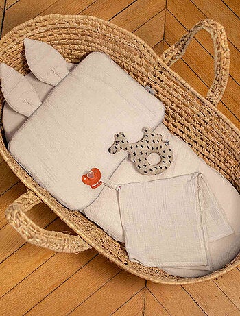 SEVIRA KIDS | Oreiller plat lapin en gaze de coton Jeanne