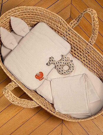 SEVIRA KIDS | Oreiller plat lapin en gaze de coton Jeanne