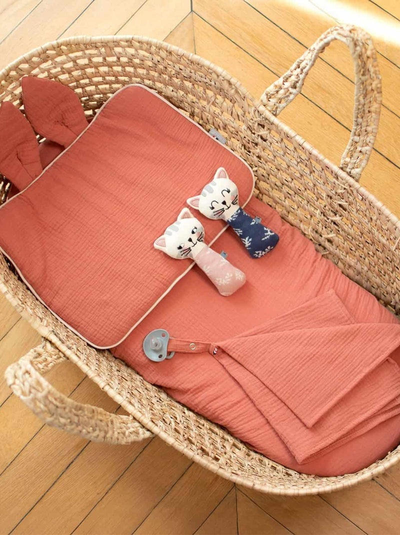 SEVIRA KIDS | Oreiller plat lapin en gaze de coton Jeanne Marron - Kiabi