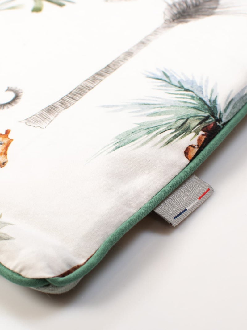 SEVIRA KIDS | Oreiller plat réversible en coton Safari Vert d'eau - Kiabi