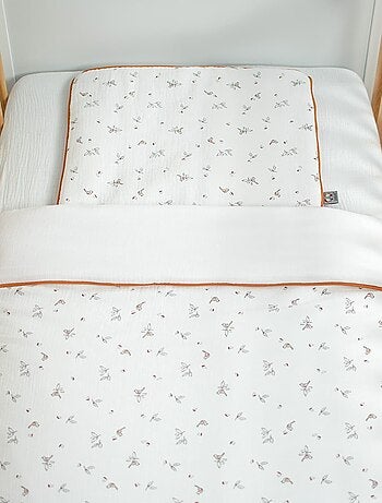 SEVIRA KIDS | Oreiller plat réversible en gaze de coton Melody