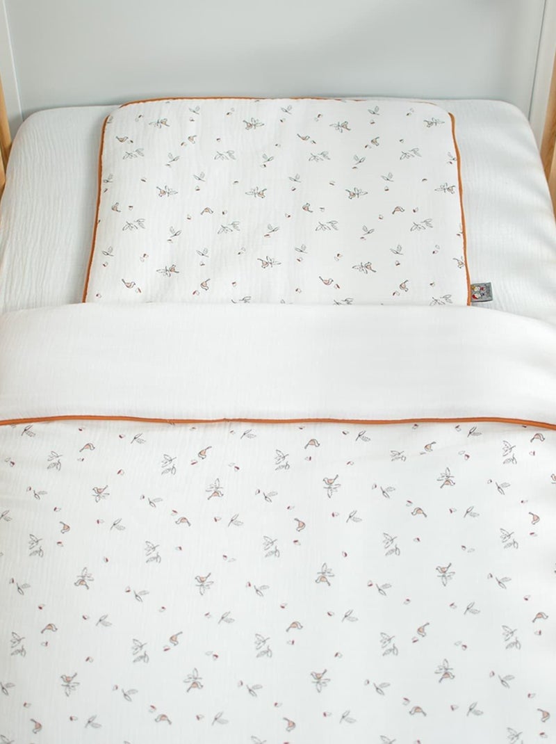 SEVIRA KIDS | Oreiller plat réversible en gaze de coton Melody Blanc - Kiabi