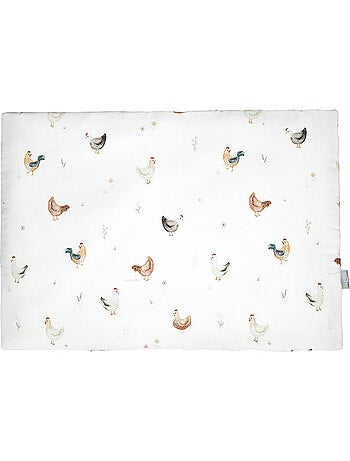 SEVIRA KIDS | Oreiller plat réversible en satin de coton GALLINA