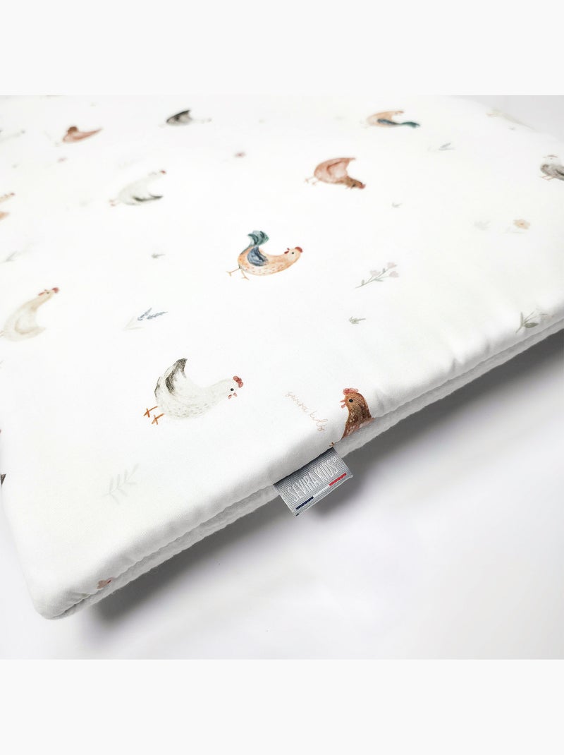 SEVIRA KIDS | Oreiller plat réversible en satin de coton GALLINA Ecru - Kiabi