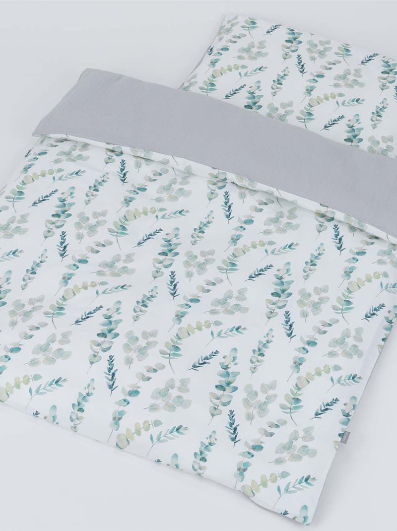SEVIRA KIDS | Parure de lit bébé en coton Eucalyptus Gris - Kiabi