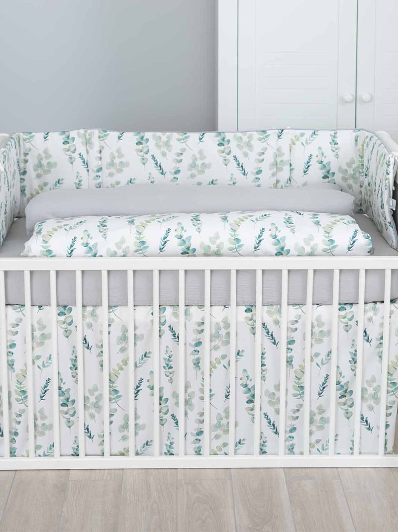 SEVIRA KIDS | Parure de lit bébé en coton Eucalyptus Gris - Kiabi