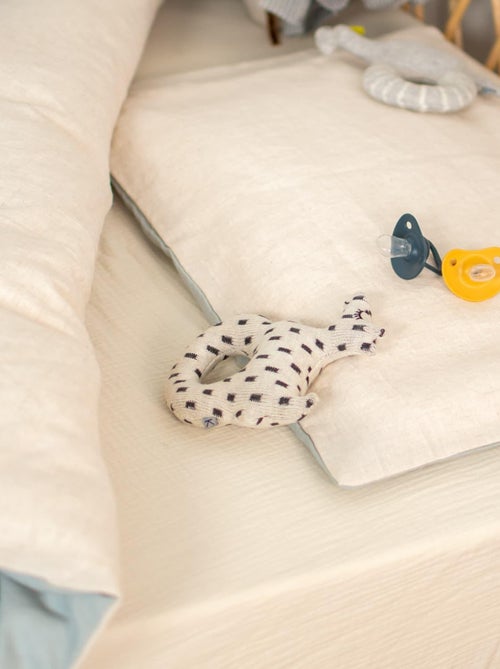 SEVIRA KIDS | Parure de lit bébé réversible housse de couette et taie d'oreiller en Lin lavé - Kiabi