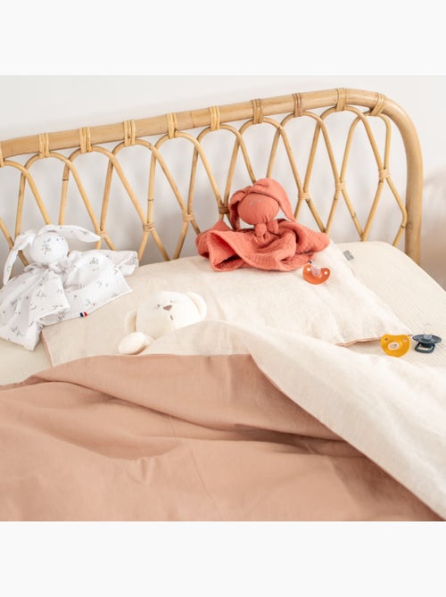 SEVIRA KIDS | Parure de lit bébé réversible housse de couette et taie d'oreiller en Lin lavé - Kiabi