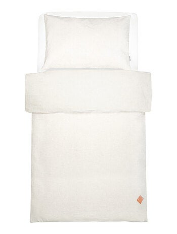 SEVIRA KIDS | Parure de lit bébé réversible housse de couette et taie d'oreiller en Lin lavé