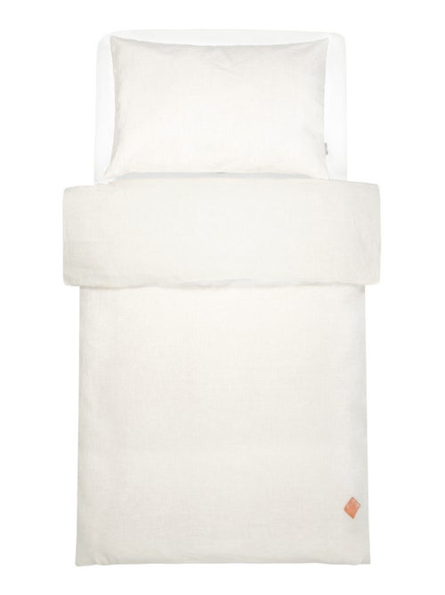 SEVIRA KIDS | Parure de lit bébé réversible housse de couette et taie d'oreiller en Lin lavé - Kiabi