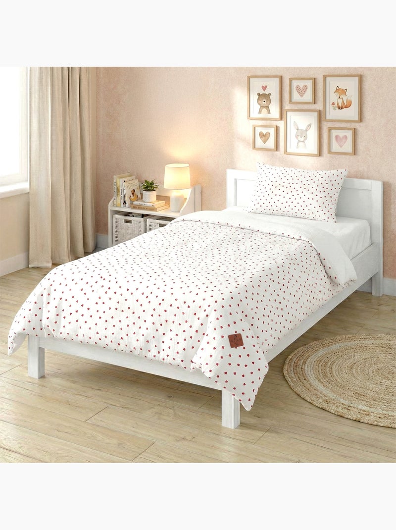 SEVIRA KIDS | Parure de lit en gaze de coton réversible Lovio Rouge - Kiabi