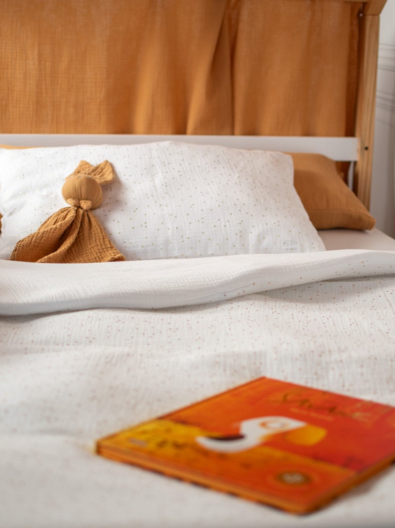 SEVIRA KIDS | Parure de lit housse de couette et taie d'oreiller Jeanne Blanc Doré - Kiabi