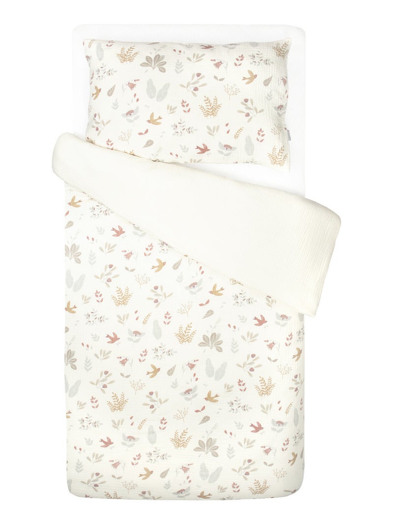 SEVIRA KIDS | Parure de lit réversible en gaze de coton Aube Ecru - Kiabi