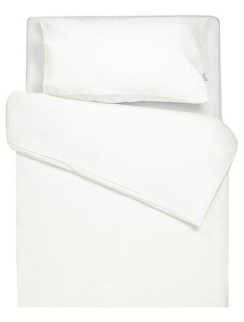 SEVIRA KIDS | Parure de lit réversible gaze de coton & nid d'abeille