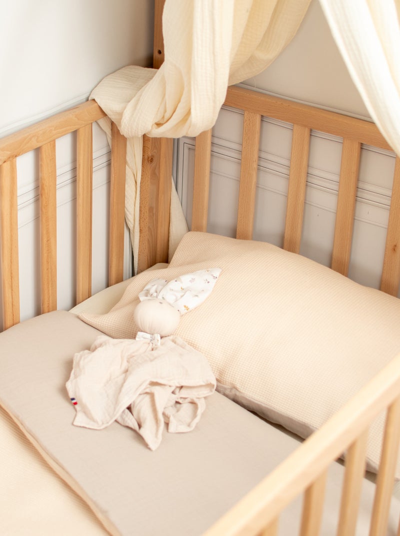 SEVIRA KIDS | Parure de lit réversible gaze de coton & nid d'abeille Ecru - Kiabi