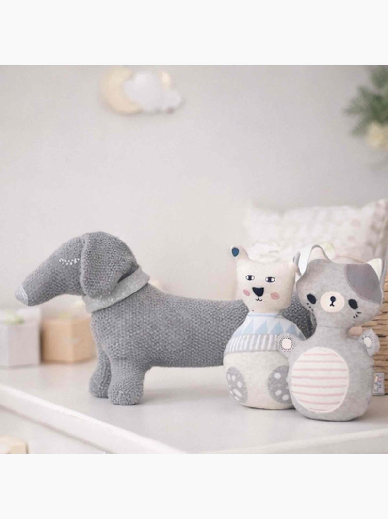 SEVIRA KIDS | Peluche  doudou chien TECKEL Gris - Kiabi