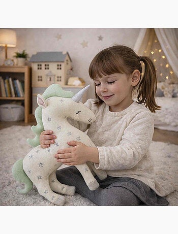 SEVIRA KIDS | Peluche licorne en coton tricoté