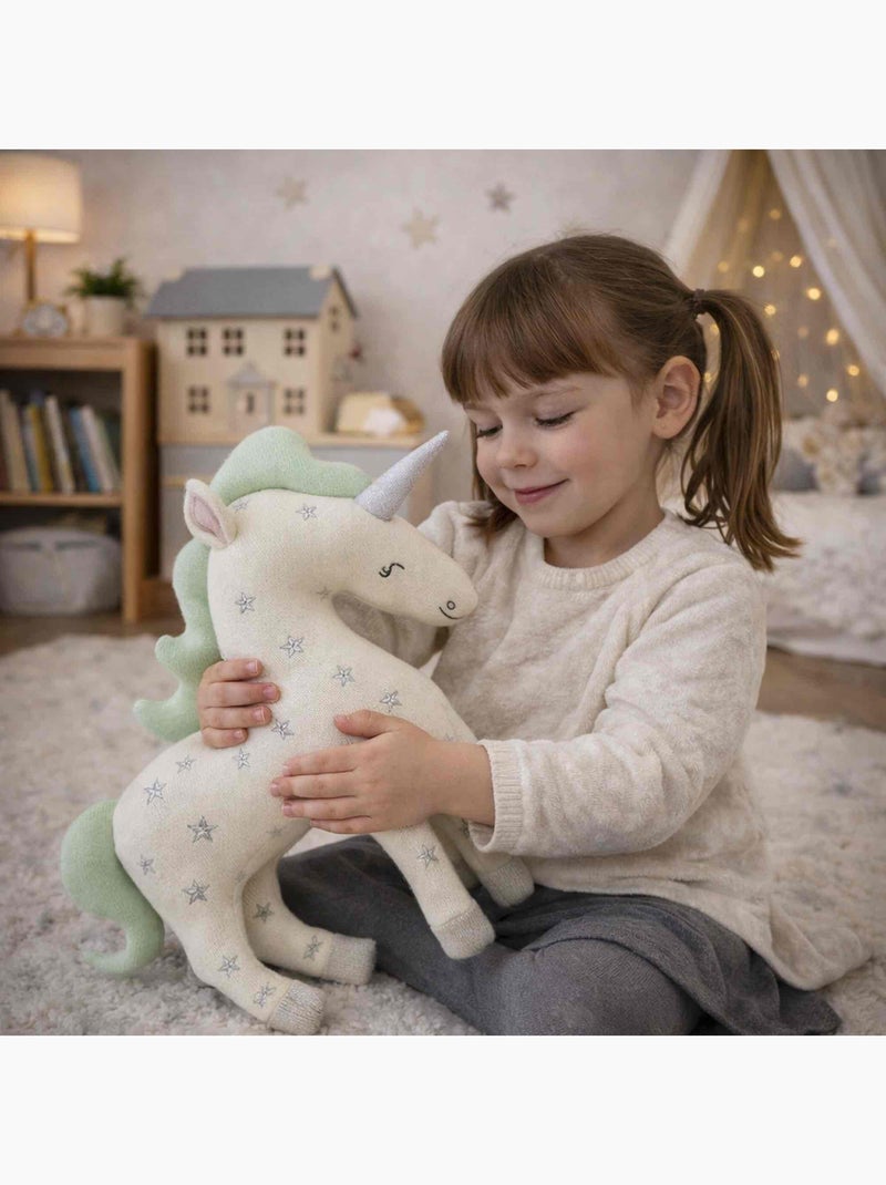 SEVIRA KIDS | Peluche licorne en coton tricoté Ecru - Kiabi