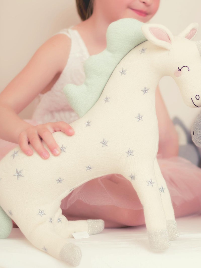 SEVIRA KIDS | Peluche licorne en coton tricoté Ecru - Kiabi