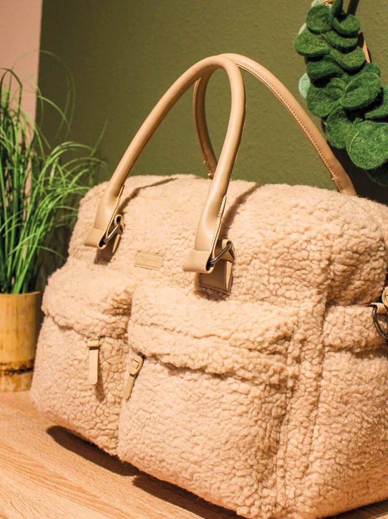 SEVIRA KIDS | Sac à langer en sherpa Beige - Kiabi