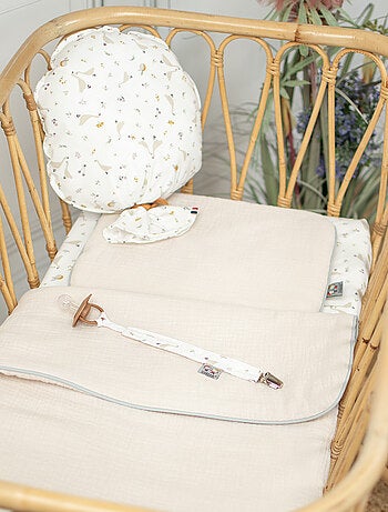 SEVIRA KIDS | Set berceau couverture et coussin en gaze de coton Jeanne