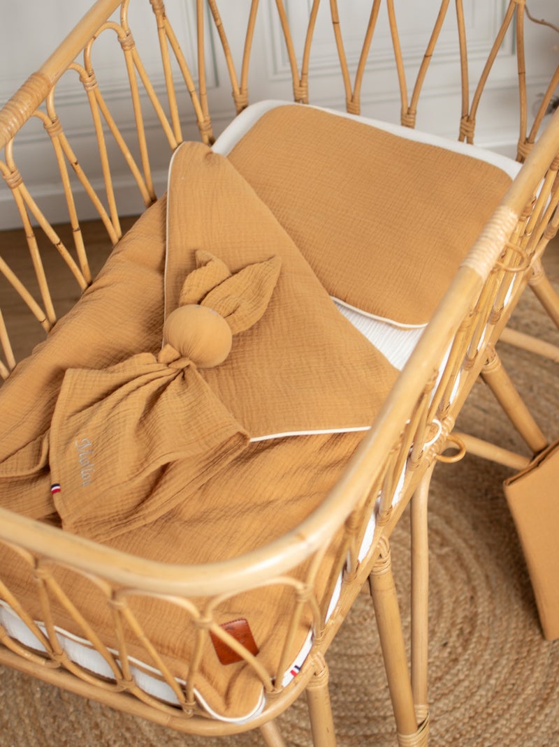 SEVIRA KIDS | Set berceau couverture et coussin en gaze de coton Jeanne Marron clair - Kiabi