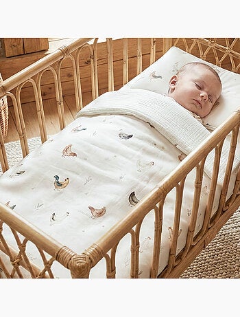 SEVIRA KIDS | Set coussin et couverture pour berceau et couffin GALLINA