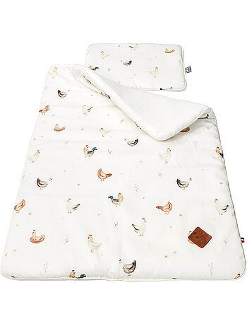 SEVIRA KIDS | Set coussin et couverture pour berceau et couffin GALLINA