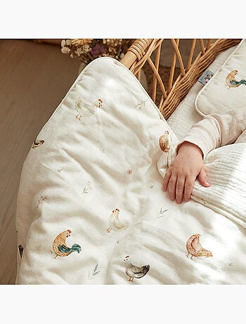 SEVIRA KIDS | Set coussin et couverture pour berceau et couffin GALLINA