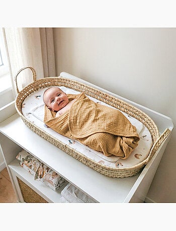 SEVIRA KIDS | Set panier à langer : panier + matelas + drap-housse + tapis de change GALLINA
