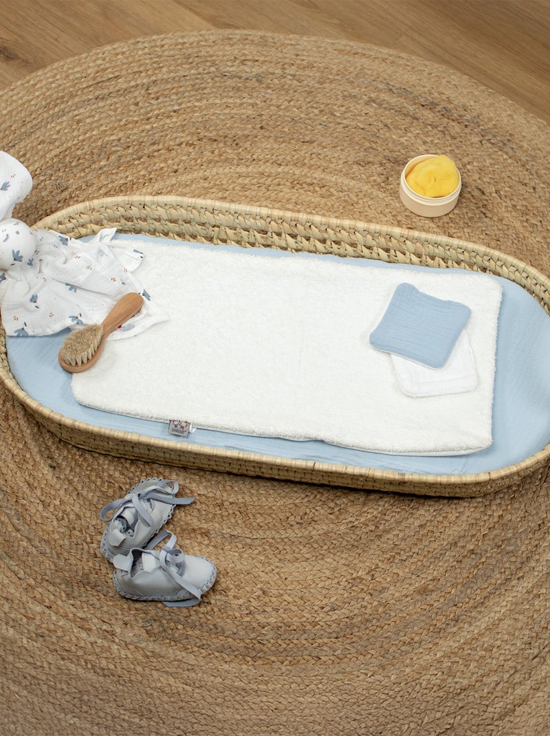 SEVIRA KIDS | Set panier à langer : panier + matelas + drap-housse + tapis de change JEANNE Bleu - Kiabi