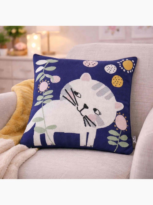 SEVIRA KIDS | Taie de coussin en tricot de coton Chaton - Kiabi
