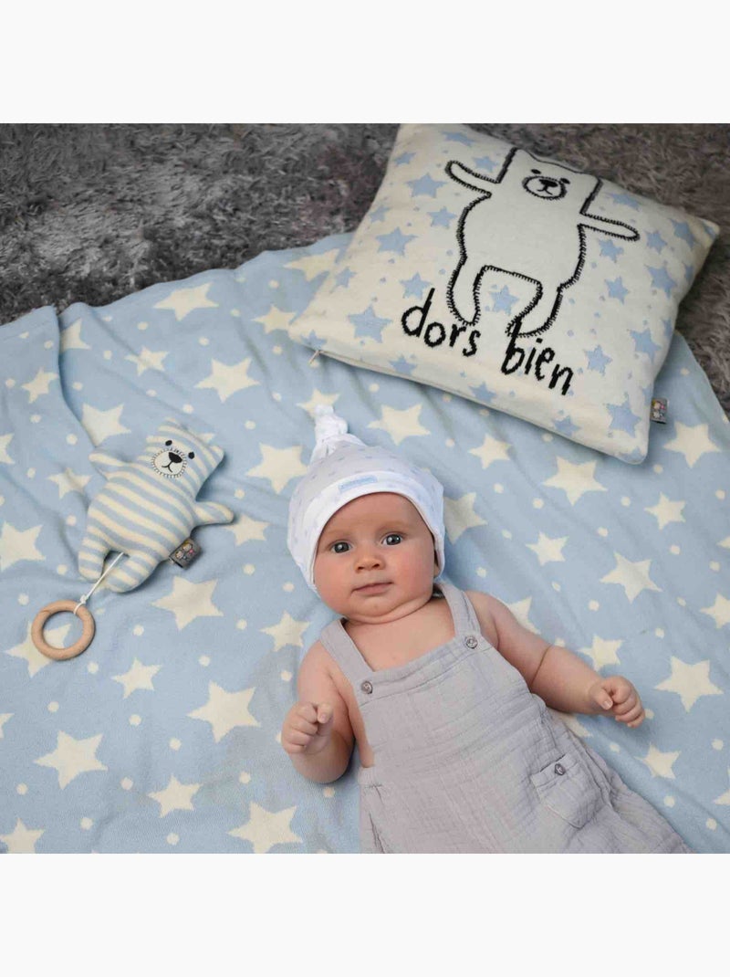 SEVIRA KIDS | Taie de coussin enfant  tricoté Ourson Ecru - Kiabi