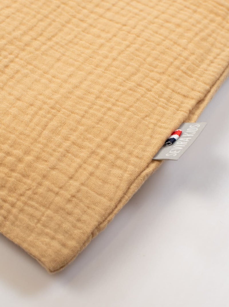 SEVIRA KIDS | Taie de coussin modulable avec liens à nouer en gaze de coton Marron noisette - Kiabi