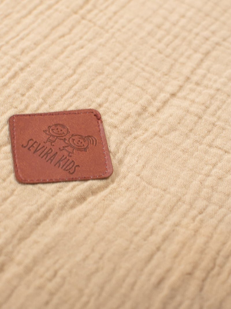SEVIRA KIDS | Taie de coussin modulable avec liens à nouer en gaze de coton Marron noisette - Kiabi