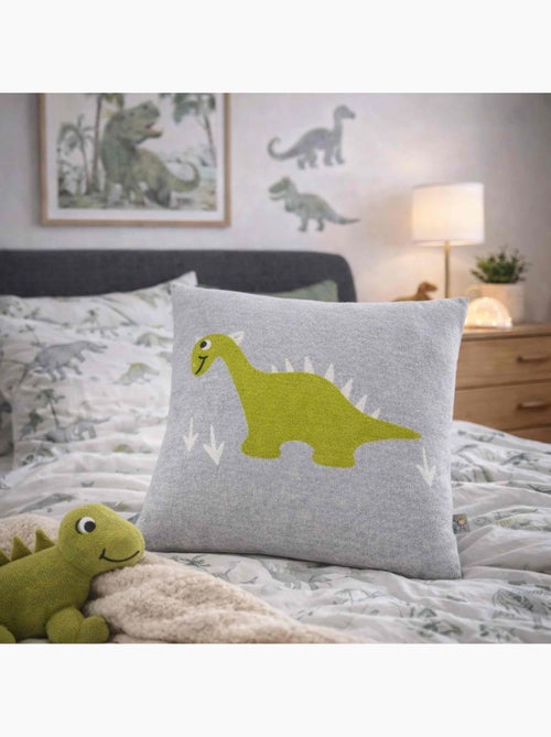 SEVIRA KIDS | Taie de coussin  tricoté DINO - Kiabi