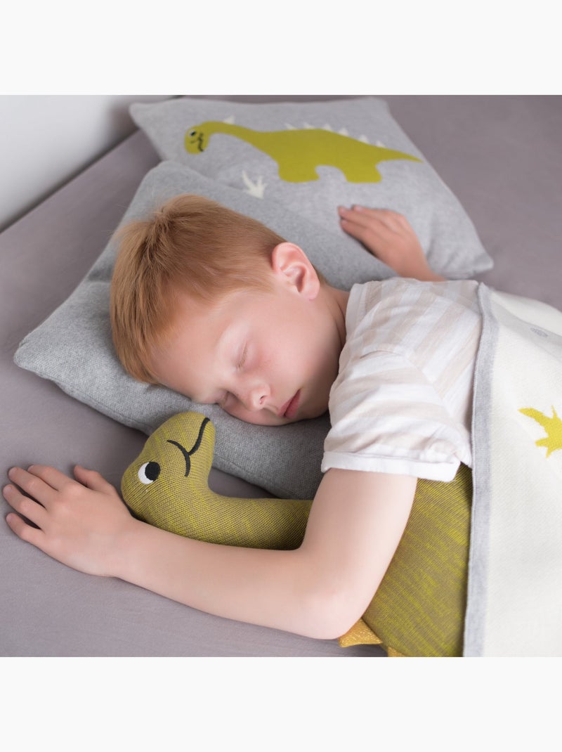 SEVIRA KIDS | Taie de coussin  tricoté DINO Gris - Kiabi